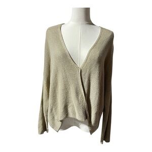 Soho Jeans New York & Co Tan Knit V-Neck Pullover Sweater Women’s M Acrylic